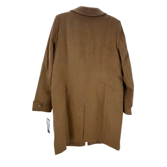 Lauren Ralph Lauren Wool Blend Three-Button Reefer Coat In Camel Size 12 NWT - Picture 5 of 12
